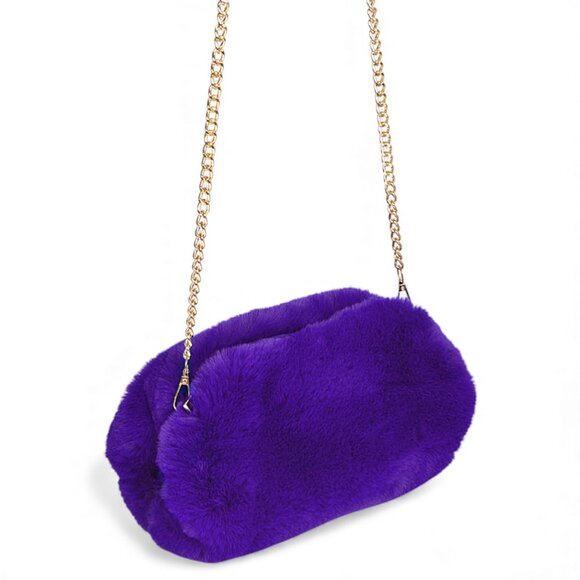 BNWT Faux Fur Winter Muff Convertible Crossbody Bag - Picture 1 of 4